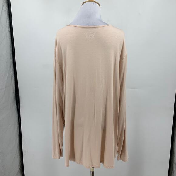 Chicos Top Women 4 Sheer Petal Karina Shirttail Long Sleeve Basic Knit ScoopNeck - Picture 4 of 12